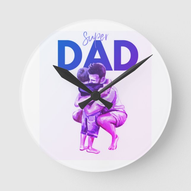 Super dad round clock (Front)