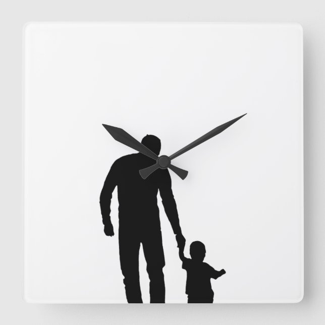 Super dad square wall clock (Front)