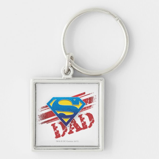 Super Dad Stripes Key Ring (Front)