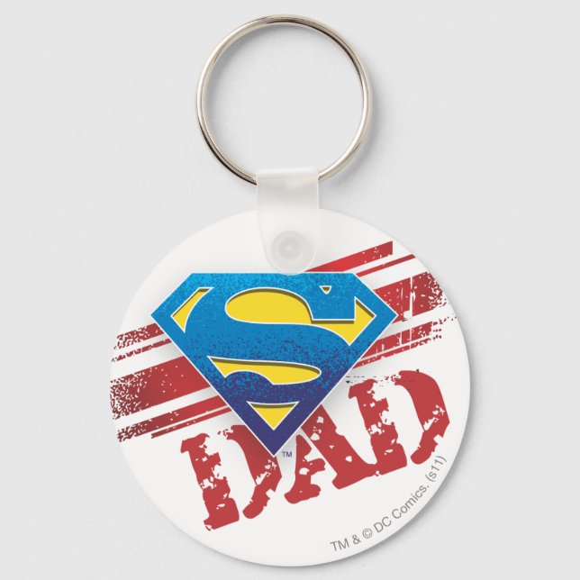 Super Dad Stripes Key Ring (Front)