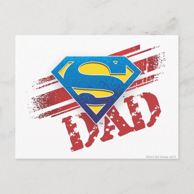Super Dad Stripes Postcard (Front)