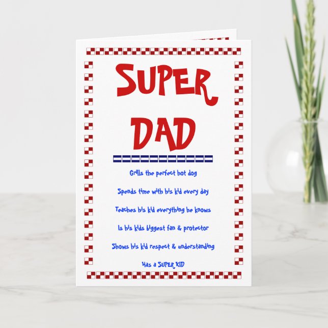 SUPER DAD, SUPER KID CARD (Front)