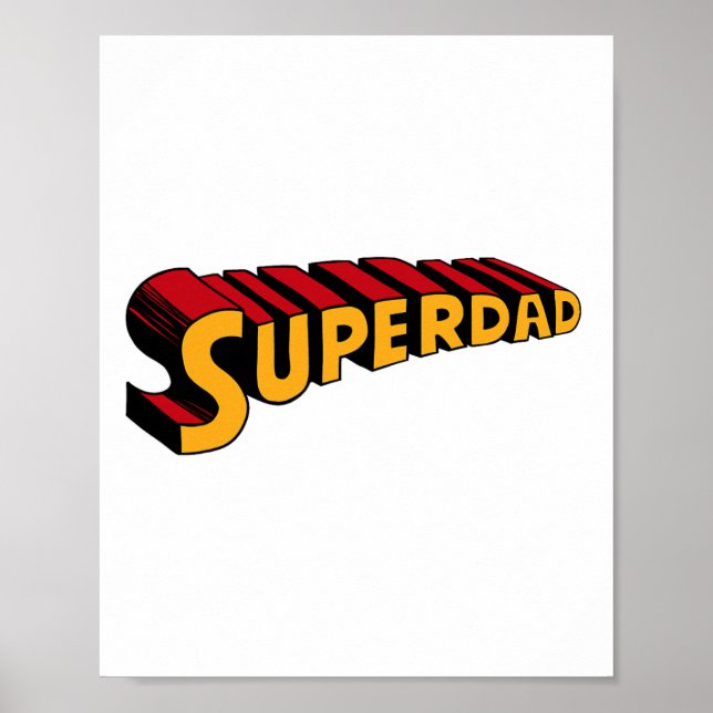 Super Dad Superdad Funny Superhero Dad  Poster (Front)