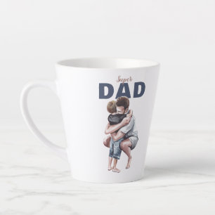 Super Dad Watercolor Design Latte Mug