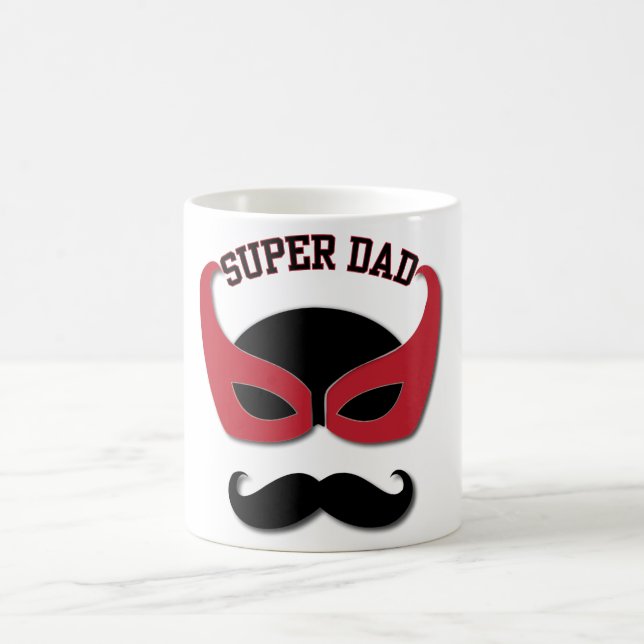 Super Dad With Moustache Coffee Mug (Center)