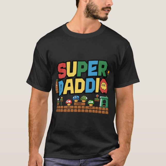 Super Daddio Funny Dad Gamer Fathers Day gift T-Shirt (Front)