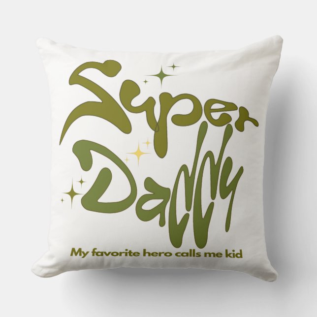 Super Daddy Hero for Kids Cushion (Front)