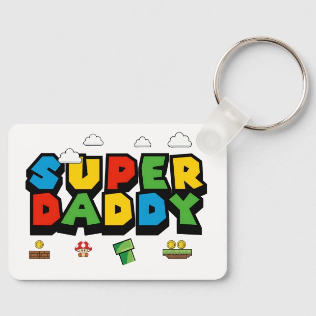 SUPER DADDY MARIO STYLE KEY RING (Front)