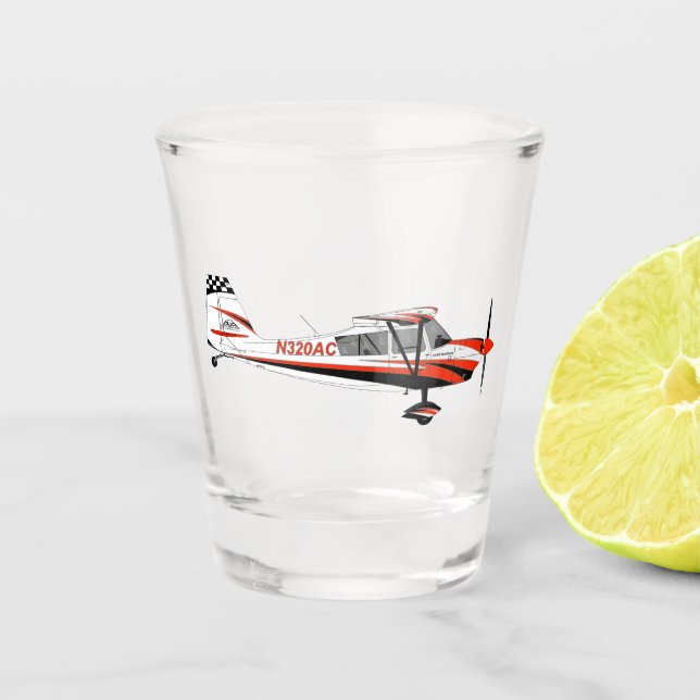 Super Decathlon Aerobatic Aeroplane Shot glass (Front)