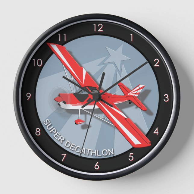 Super Decathlon Aerobatic Aeroplane Wall Clock (Front)