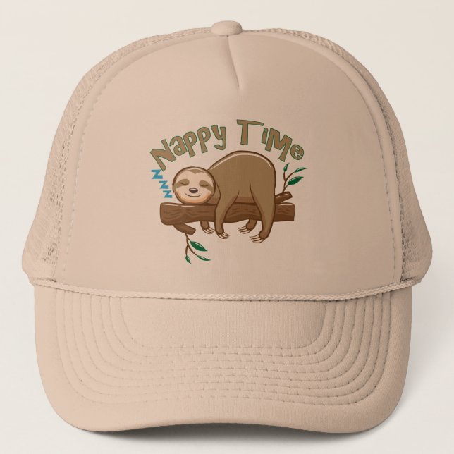 Super Delightful Baby Sloth Trucker Hat (Front)