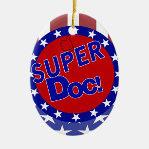 SUPER DOC - DOCTOR - PHYSICIAN CERAMIC TREE DECORATION