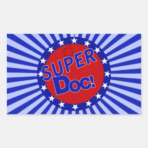 SUPER DOC - DOCTOR - PHYSICIAN RECTANGULAR STICKER