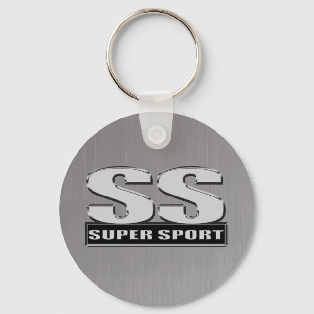 super duper sport SS brushed steel Key Ring (Front)