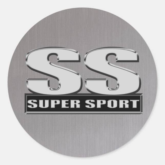 super duper sport steel grey classic round sticker (Front)