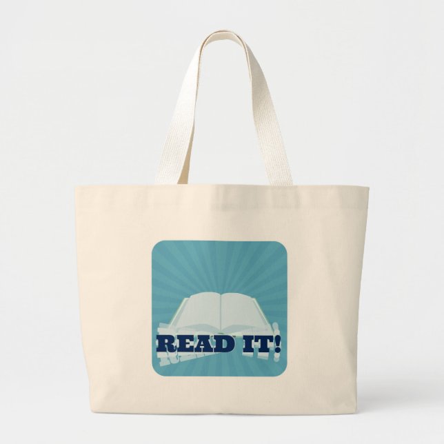 Super Easy Instant Book Promotion Large Tote Bag (Front)