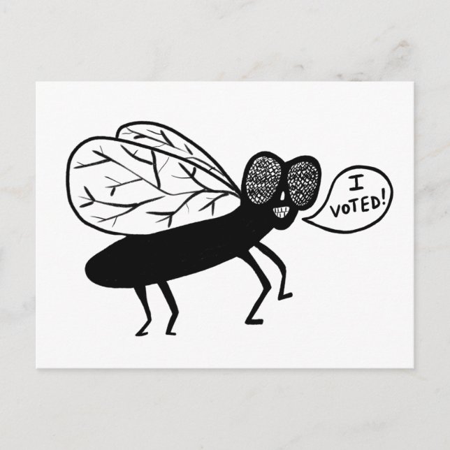 Super Fly says I VOTED! Postcard (Front)