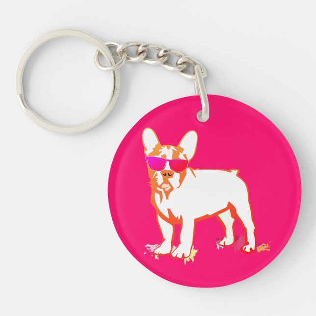 Super Frenchie Bulldog Key Ring (Front)