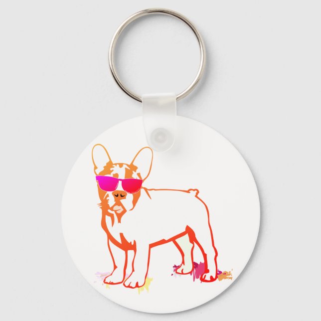 Super Frenchie Bulldog Key Ring (Front)