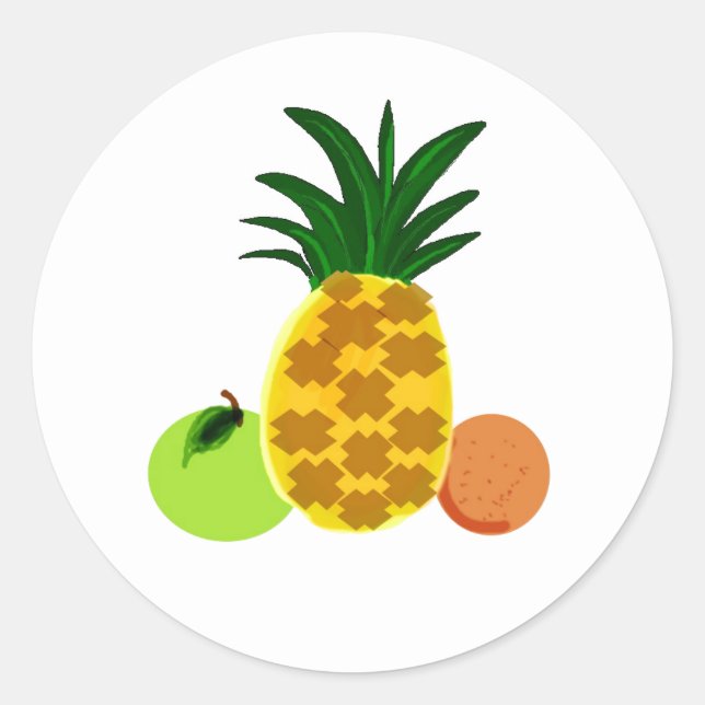 Super Fruits Classic Round Sticker (Front)