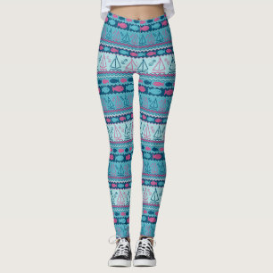 Super Fun Fish And Sailboat Pattern Leggings