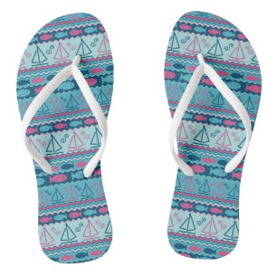 Super Fun Fish And Sailboat Pattern Thongs