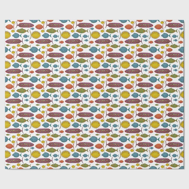 Super Fun Fish  Wrapping Paper (Seam)