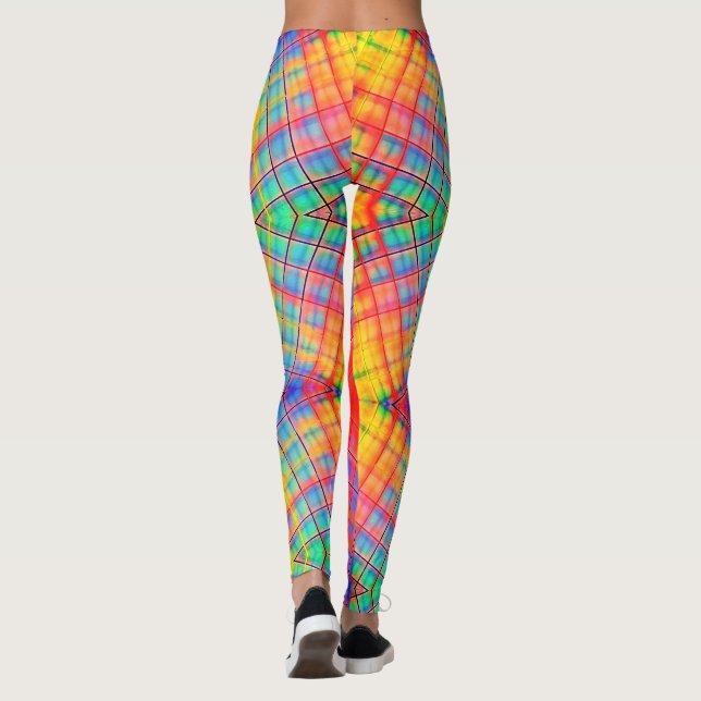 Super Funky Abstract Rainbow Leggings (Back)