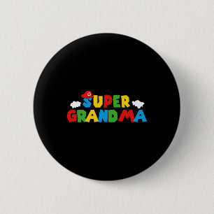 Super Gamer Grandma Funny Women Day For Mothers Da 6 Cm Round Badge