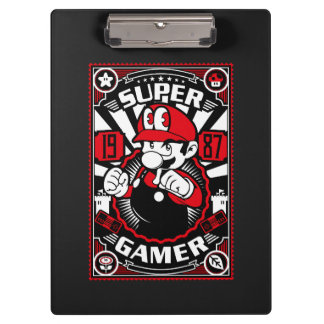 Super Gamer Retro Gaming Clipboard