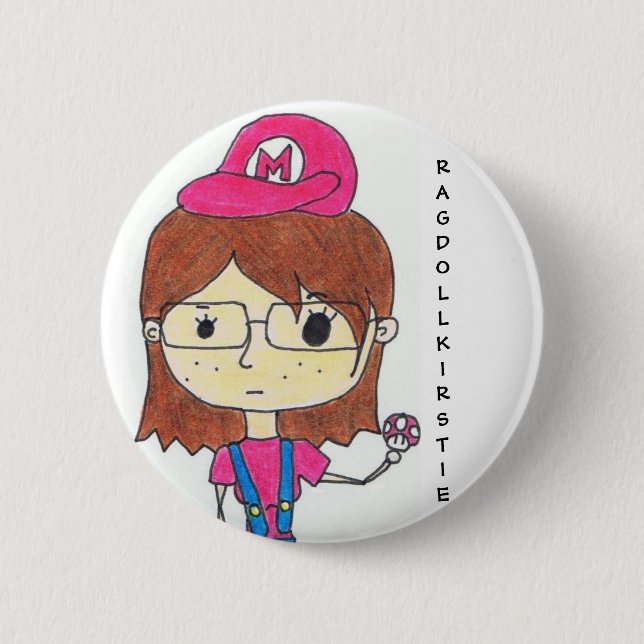 Super Geek Girl 6 Cm Round Badge (Front)
