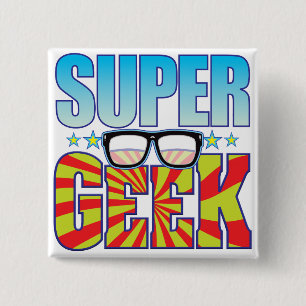 Super Geek v4 15 Cm Square Badge