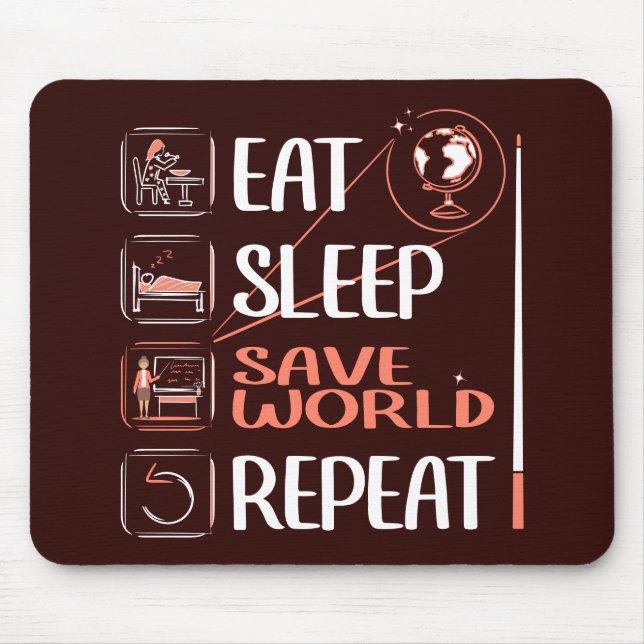 Super Geography Teacher Saves World Thank You Gift Mouse Pad (Front)