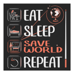 Super Geography Teacher Saves World Thank You Gift Poster