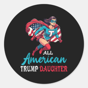Super Girl All American Trump Daughter Patriotic Classic Round Sticker