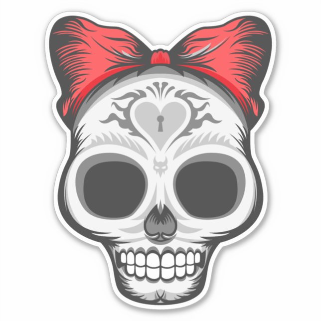 Super Girly Sugar Skull Illustration (Front)