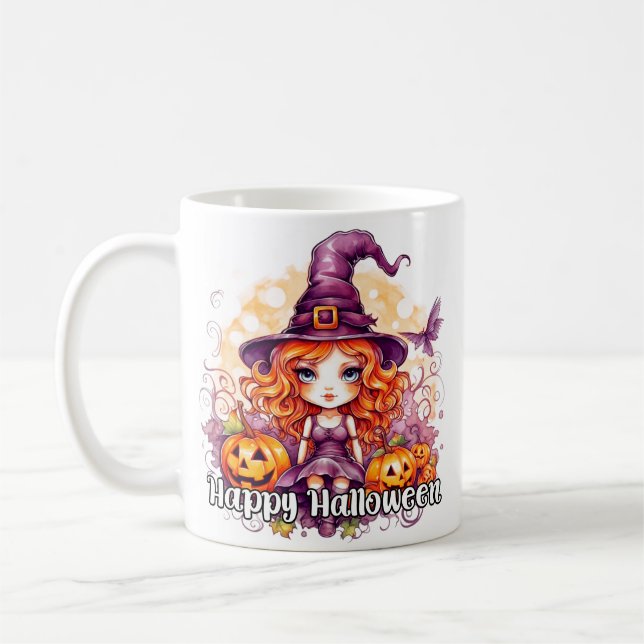 Super Girly Witch | Happy Halloween Coffee Mug (Left)