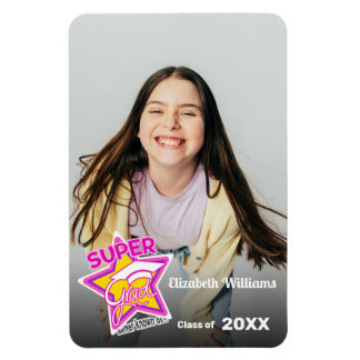 Super Grad Pink - Editable Graduation  Magnet