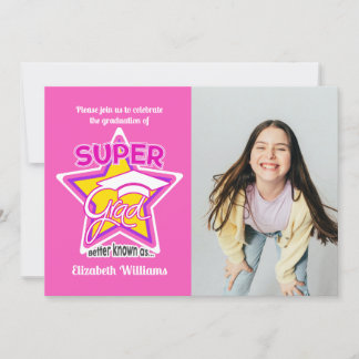 Super Grad Pink Party-Editable Invitation