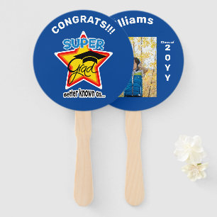 Super Grad-Round Editable Photo Name Year Hand Fan