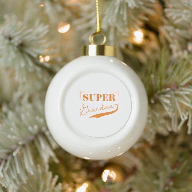 Super Grandma Ceramic Ball Christmas Ornament (Tree)