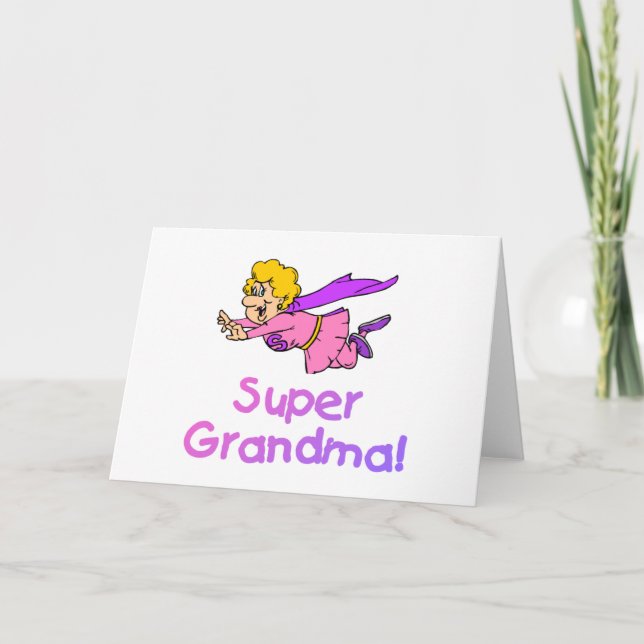 Super Grandma (Flying) Holiday Card (Front)