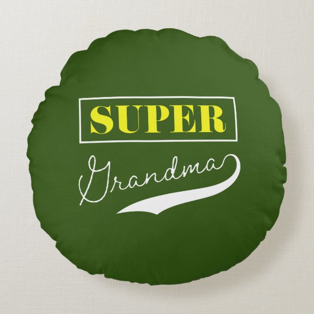 Super Grandma Round Cushion (Front)