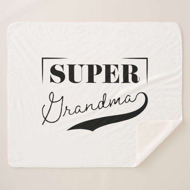 Super Grandma Sherpa Blanket (Front (Horizontal))