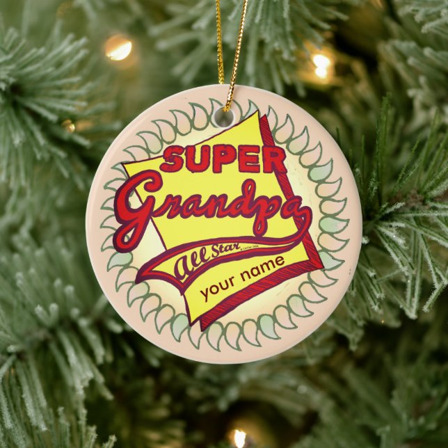 Super Grandpa  Ceramic Ornament (Tree)