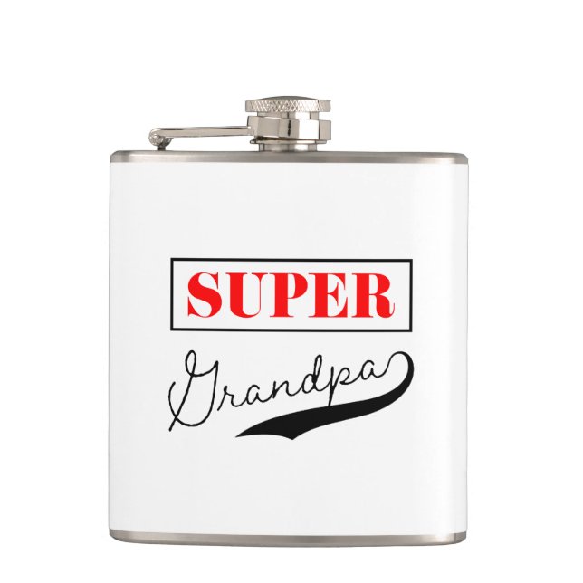 Super Grandpa Hip Flask (Front)
