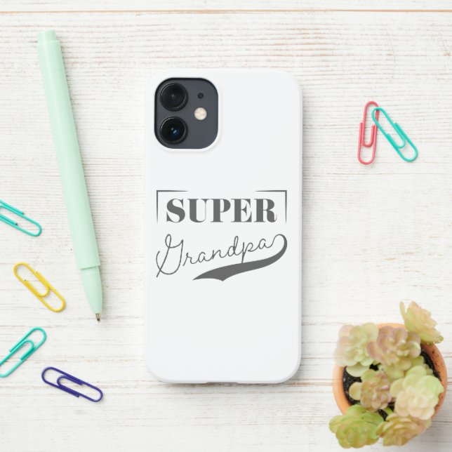 Super Grandpa iPhone Case (On Desk)