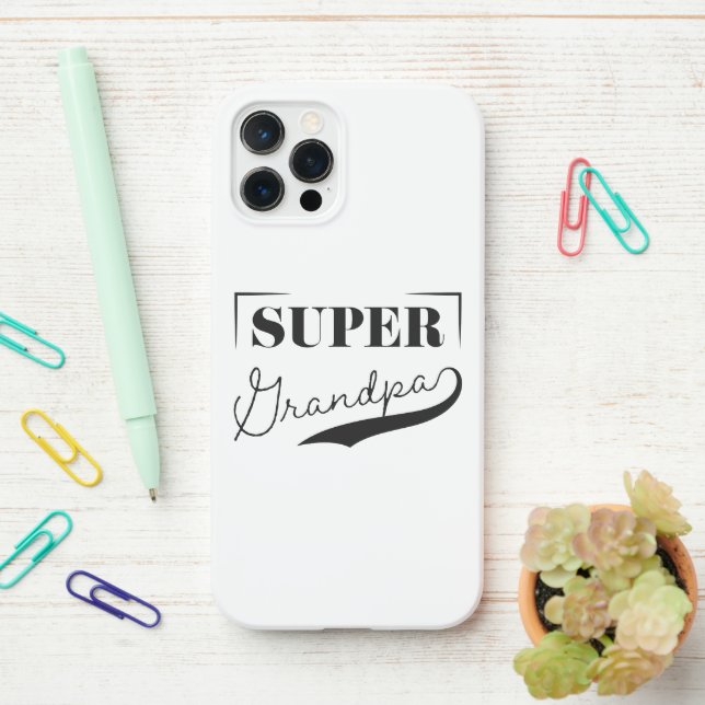 Super Grandpa iPhone Case (On Desk)