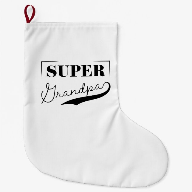 Super Grandpa Large Christmas Stocking (Front)