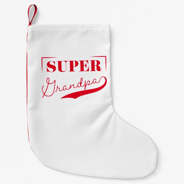 Super Grandpa Small Christmas Stocking (Front)